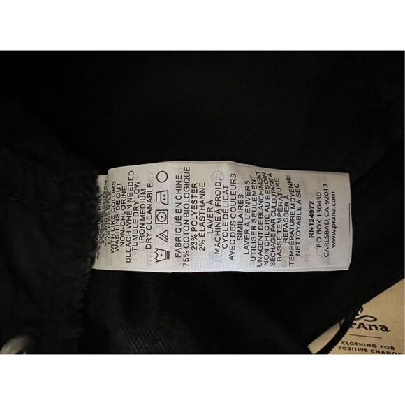 Prana Women’s Kayla Straight Leg Performance Denim Jeans Black Size 27 NWT - Picture 6 of 9